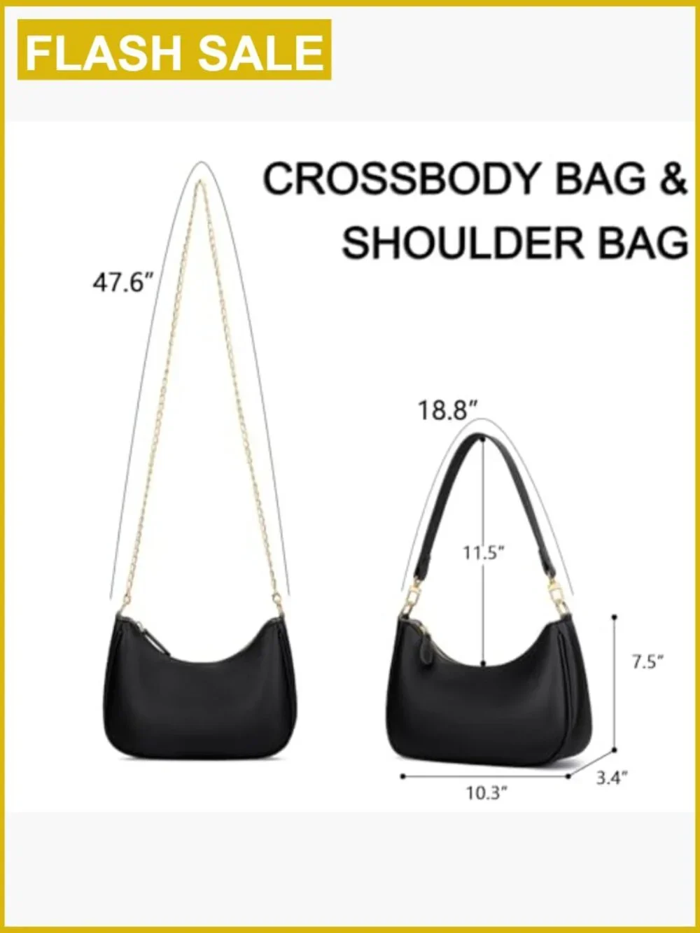 Cute Hobo Shoulder Bag Women PU Leather Purses Handbags Gold Chain Clutch Tote